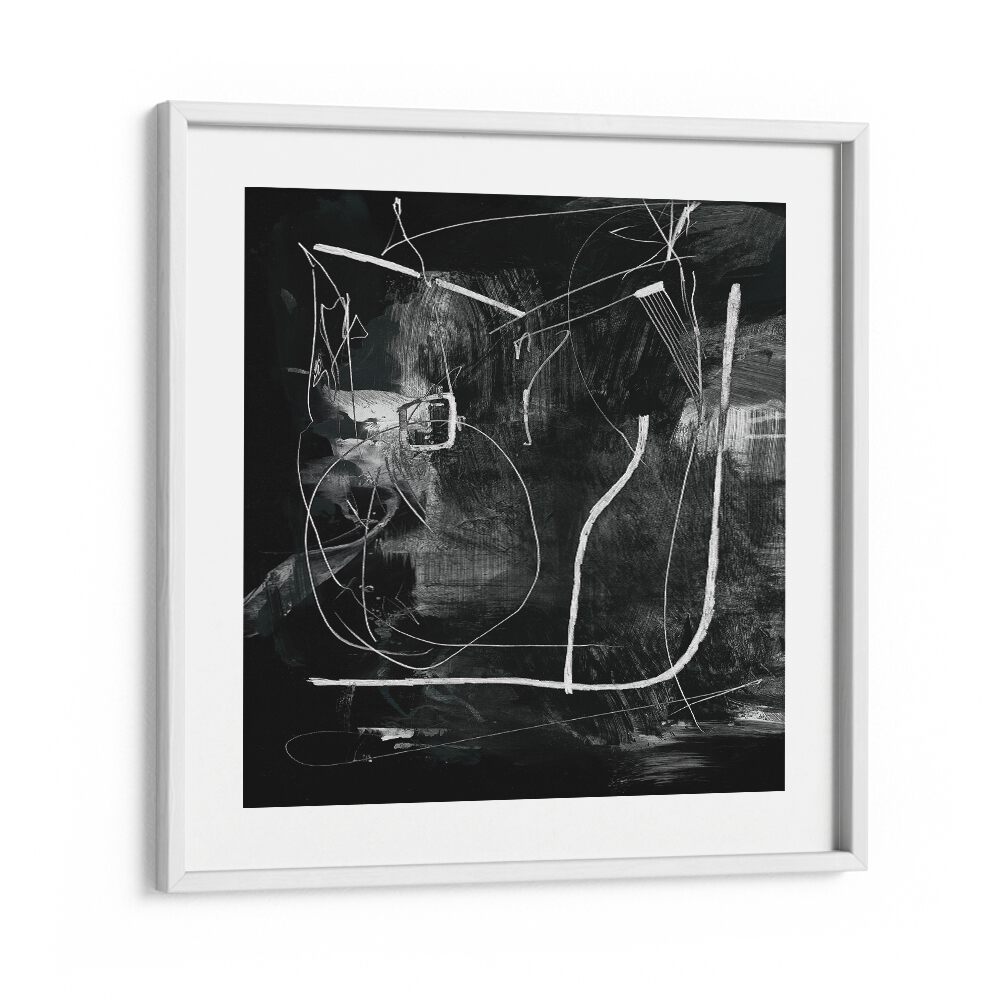 Mono By Dan Hobday Abstract Art Abstract Paintings in White Frame With Mount