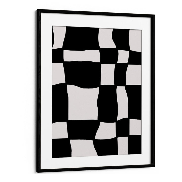 Monochrome Harmony Abstract Paintings Abstract Art Prints in Black Frame With Mount