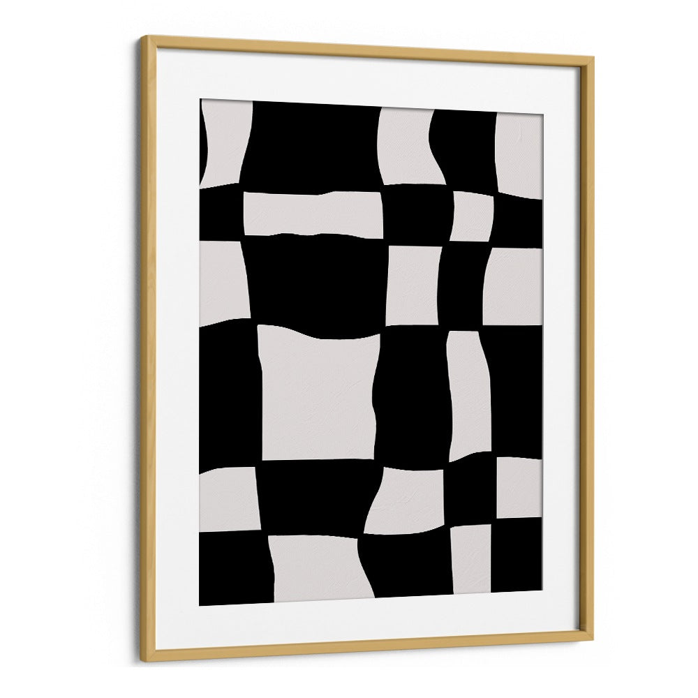 Monochrome Harmony Abstract Paintings Abstract Art Prints in Oak Wood Frame With Mount