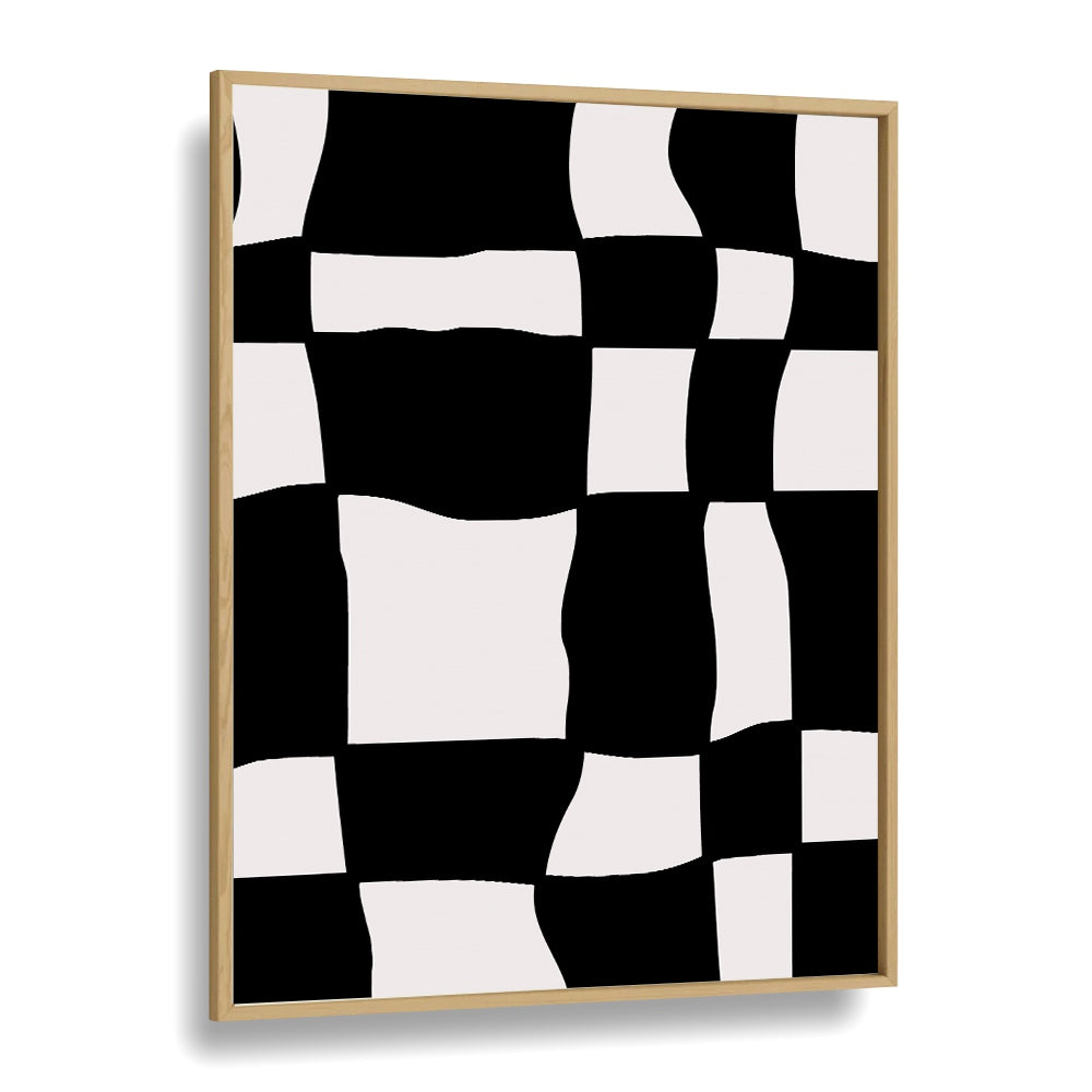 Monochrome Harmony Abstract Paintings Abstract Art Prints in Oak Wood Plain Frame