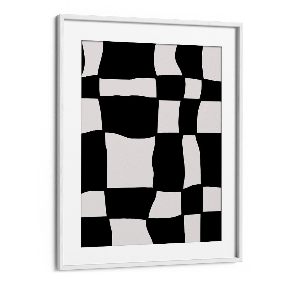 Monochrome Harmony Abstract Paintings Abstract Art Prints in White Frame With Mount