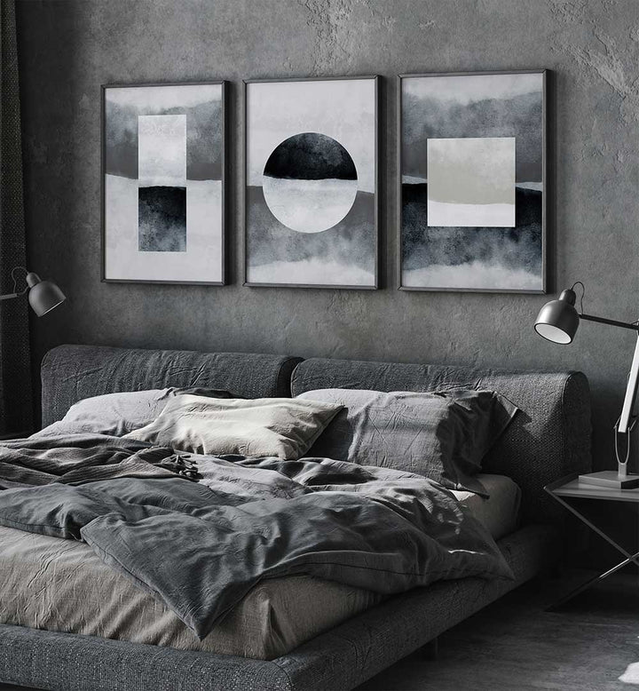 MONOLITH SERIES SET , SET OF 3 PAINTINGS