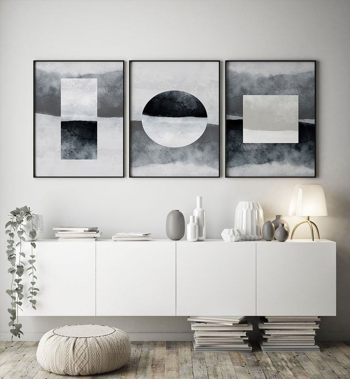 MONOLITH SERIES SET , SET OF 3 PAINTINGS