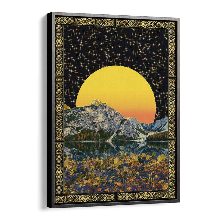 Moon And Stars By Cosmo Zach Surreal Art Prints Surrealism in Black Floater Frame