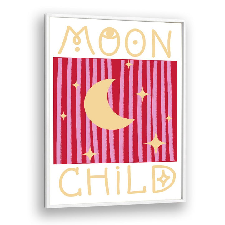 Moon Child  Kids Paintings in White Plain Frame