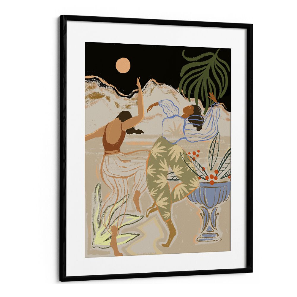 Moon Light Dance By Arty Guava Wall Art Prints in Black Frame With Mount