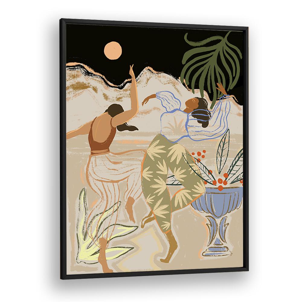 Moon Light Dance By Arty Guava Wall Art Prints in Black Plain Frame