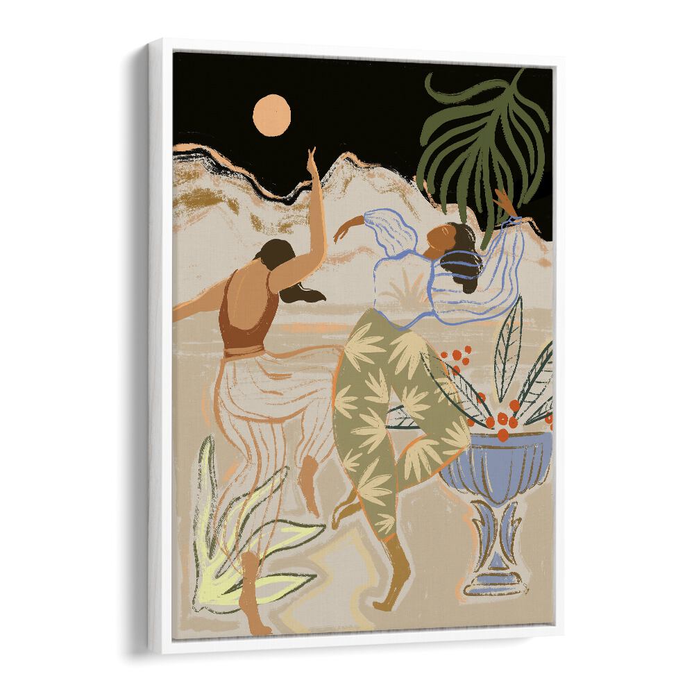 Moon Light Dance By Arty Guava Wall Art Prints in White Floater Frame