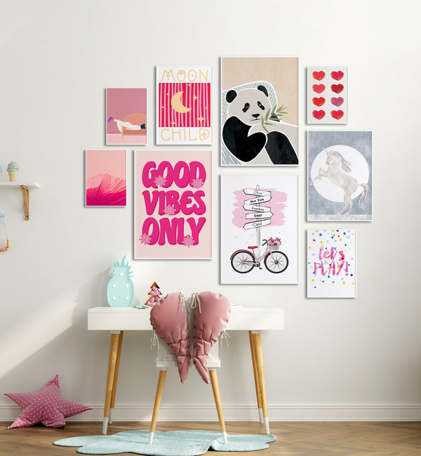 Stunning MOON CHILD GALLERY WALL featuring moon-themed art prints, perfect for creative spaces. Ideal for GALLERY WALLS.