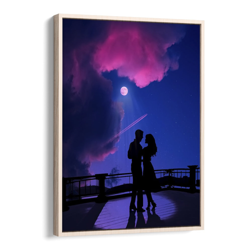 Moonshine Waltz by Ritvik Takkar Surrealism in Oak Wood Floater Frame