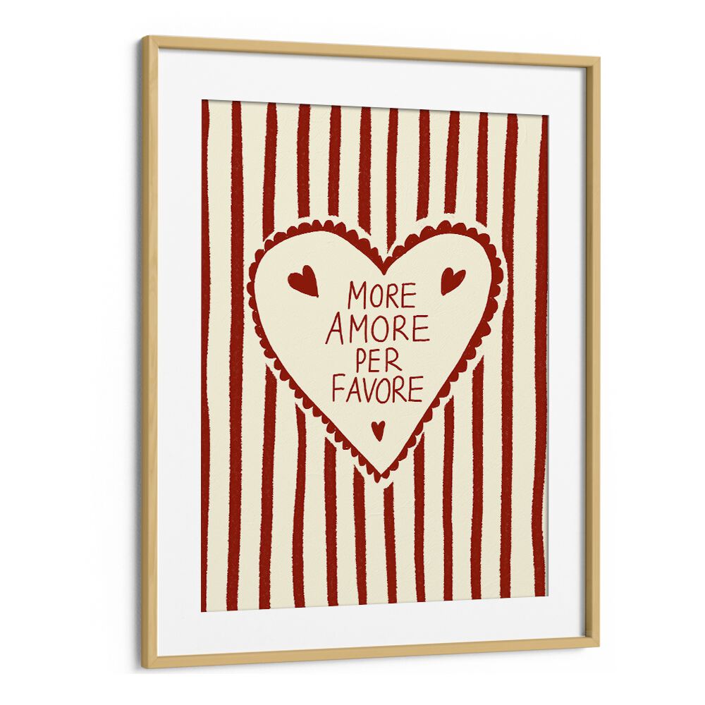 More Amore by Studio Dolci Kitchen Art Prints in Oak Wood Frame With Mount