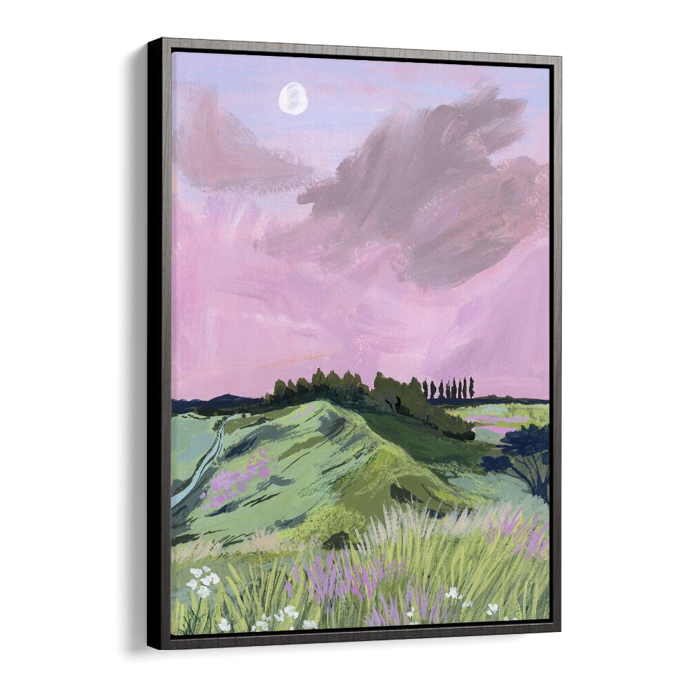 Morning Calm By Sarah Gesek Landscape Art Prints in Black Floater Frame