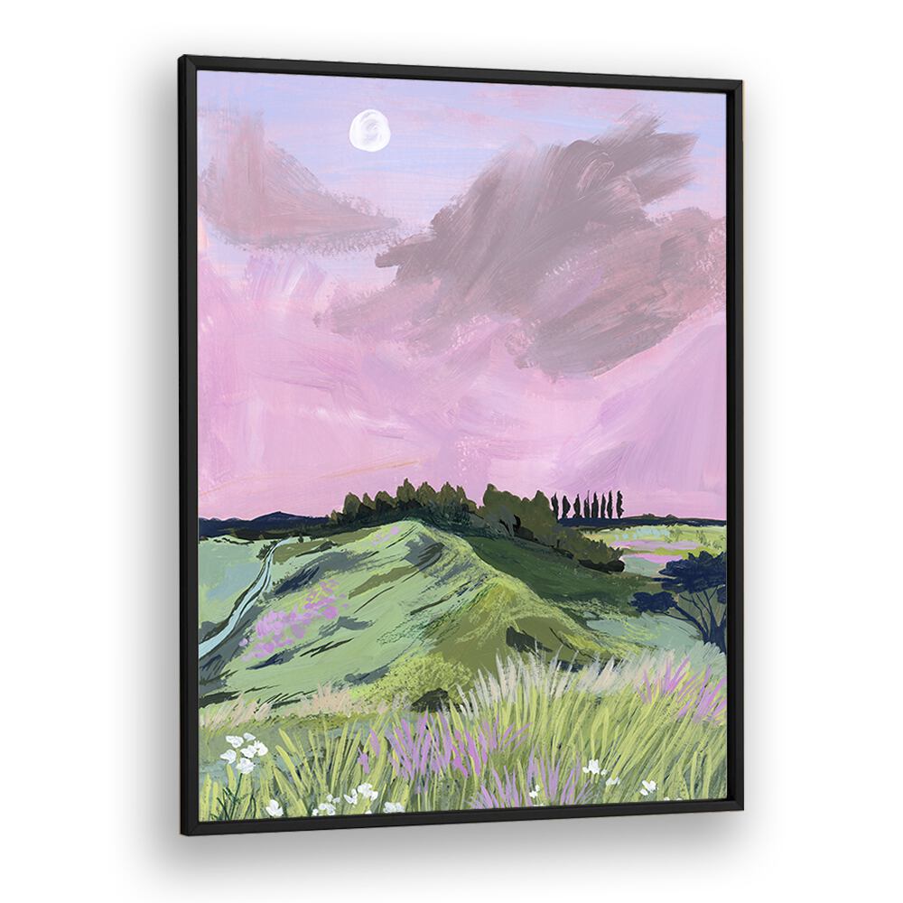 Morning Calm By Sarah Gesek Landscape Art Prints in Black Plain Frame