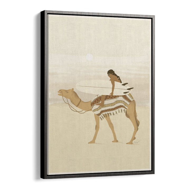 Moroccan Surfing By Andi Bell Beach Prints in Black Floater Frame