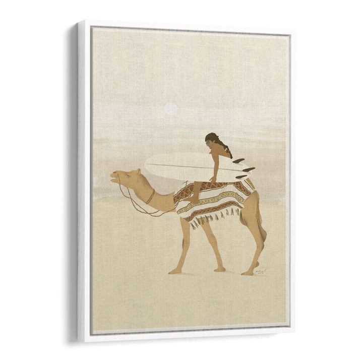 Moroccan Surfing By Andi Bell Beach Prints in White Floater Frame