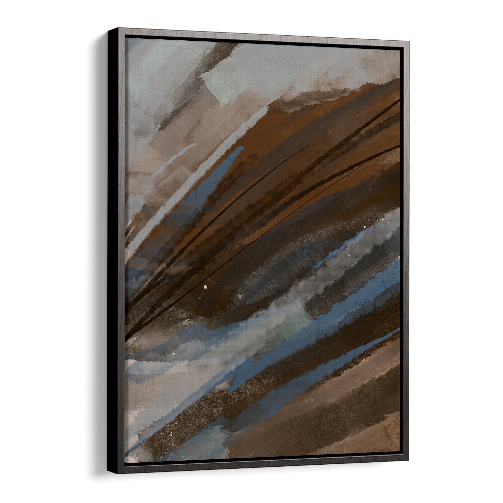 Mountain Muse by Nilesh Kulkarni Abstract Paintings in Black Floater Frame