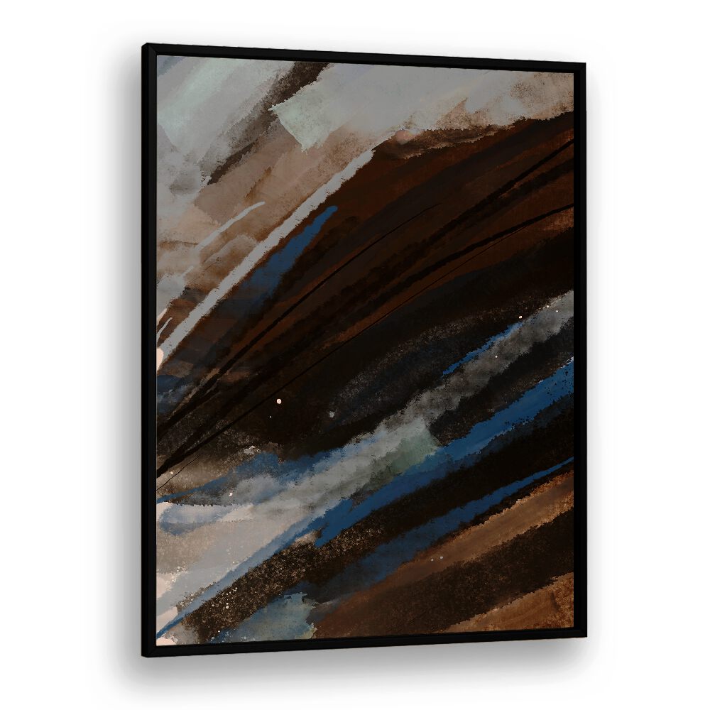 Mountain Muse by Nilesh Kulkarni Abstract Paintings in Black Plain Frame