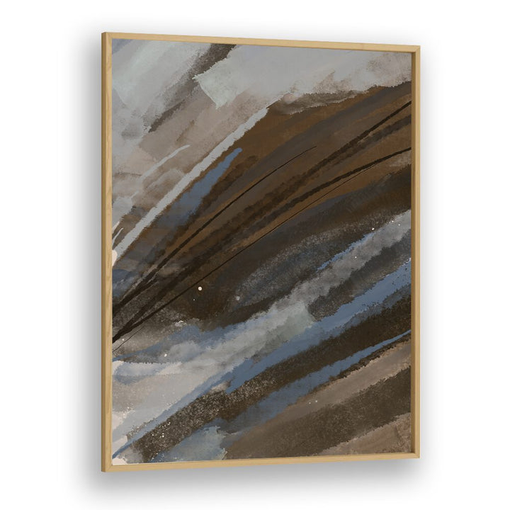 Mountain Muse by Nilesh Kulkarni Abstract Paintings in Oak Wood Plain Frame