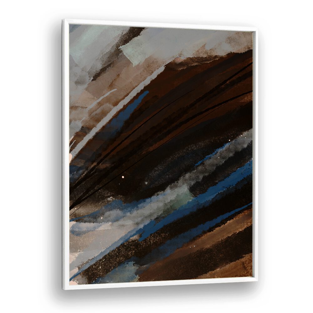 Mountain Muse by Nilesh Kulkarni Abstract Paintings in White Plain Frame