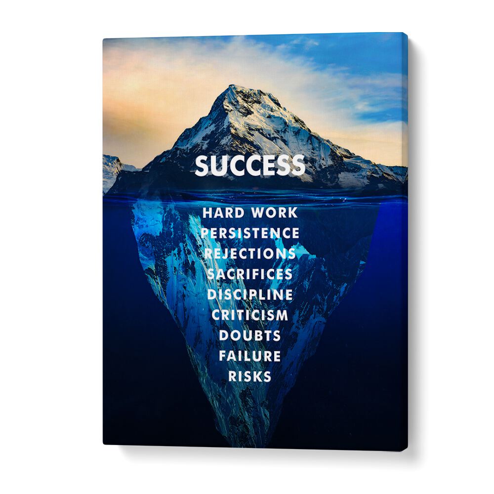 Mountain Of Success Ii Quotes And Typography Posters in Gallery Wrap