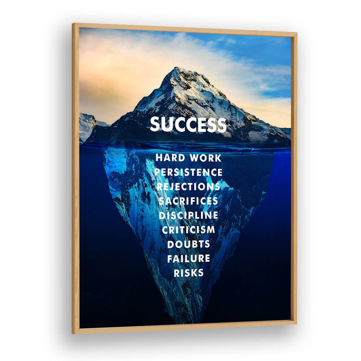Transform your space with MOUNTAIN OF SUCCESS II, QUOTES. Inspiring typography posters in elegant oak frames.
