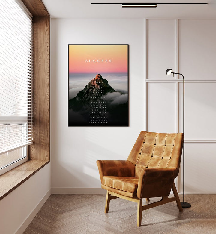 Transform your space with MOUNTAIN OF SUCCESS, QUOTES poster, inspiring ambition and motivation in any room.