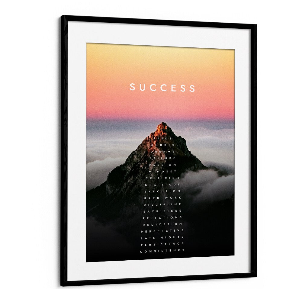 Transform your space with MOUNTAIN OF SUCCESS, QUOTES typography poster, inspiring ambition and motivation.