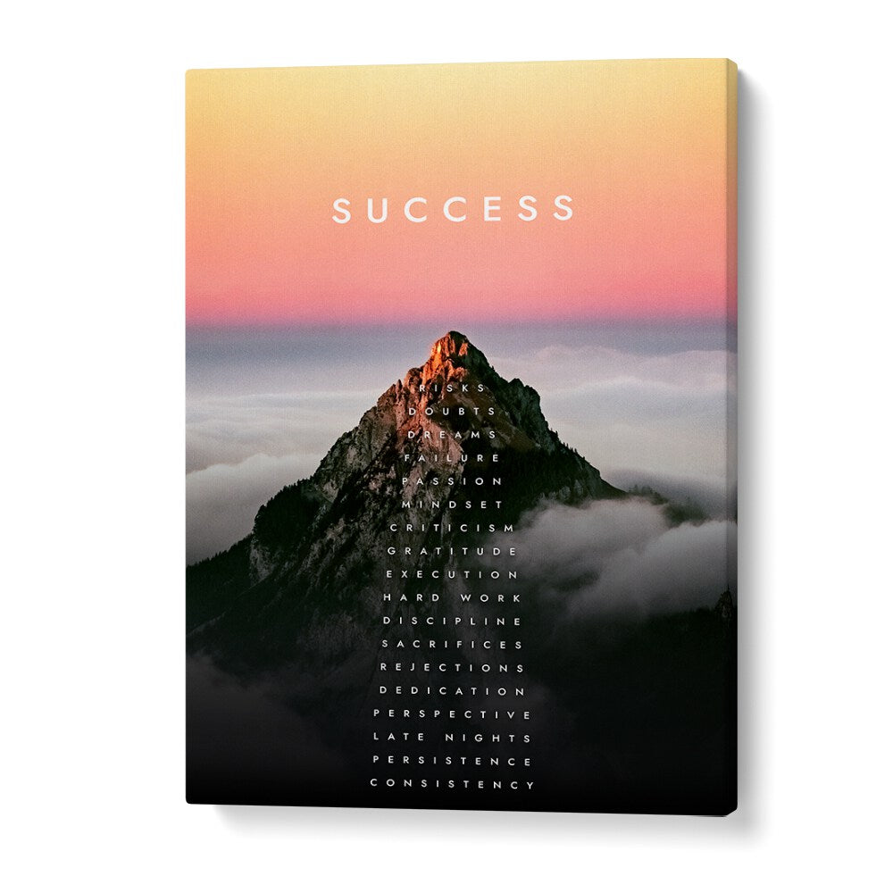 Mountain Of Success Quotes And Typography Posters in Gallery Wrap