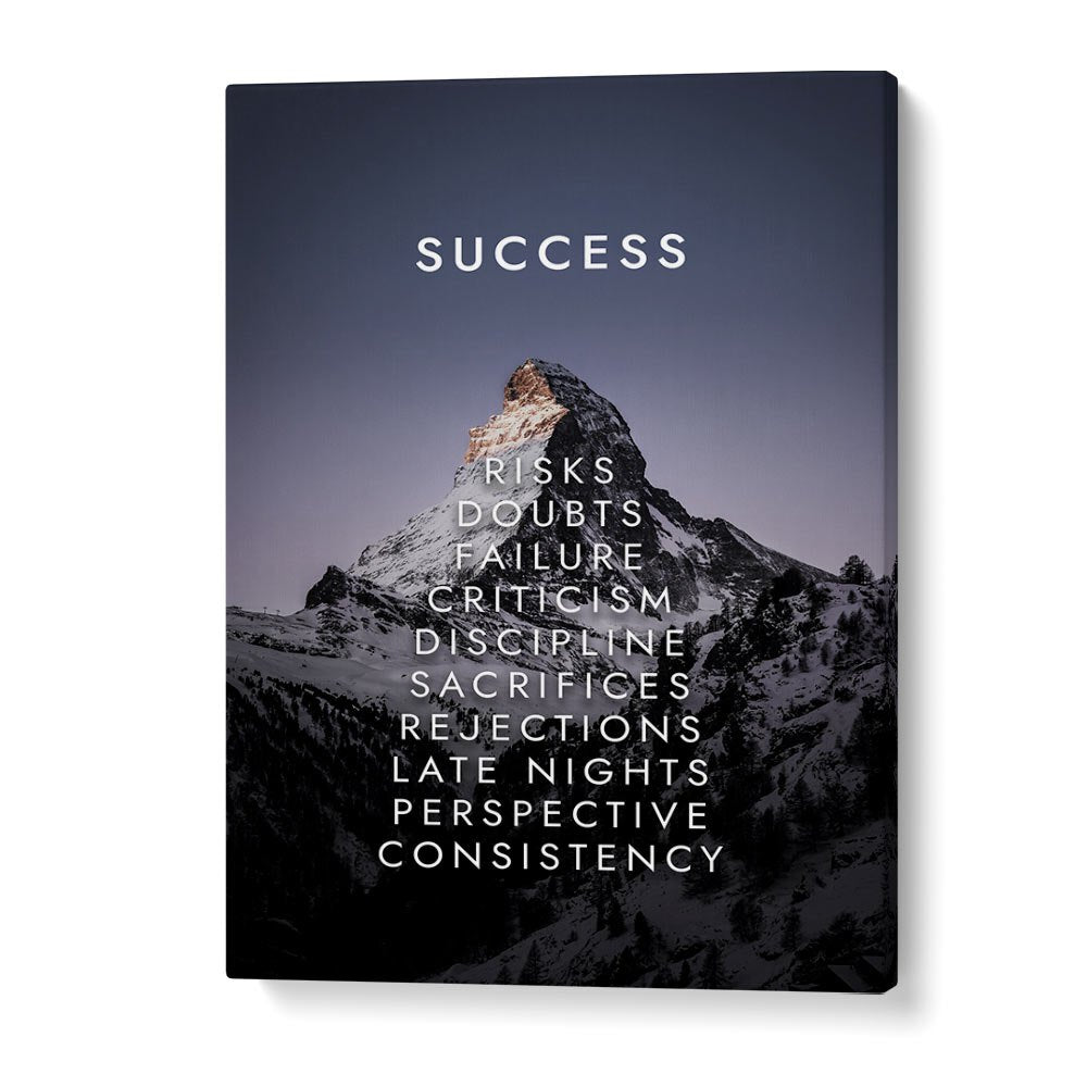 Mountain Of Success iii Quotes And Typography Posters in Gallery Wrap