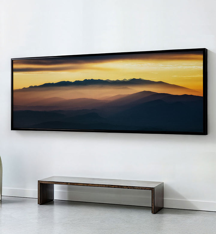 MOUNTAINS IN THE MORNING LIGHT , PANORAMIC ART