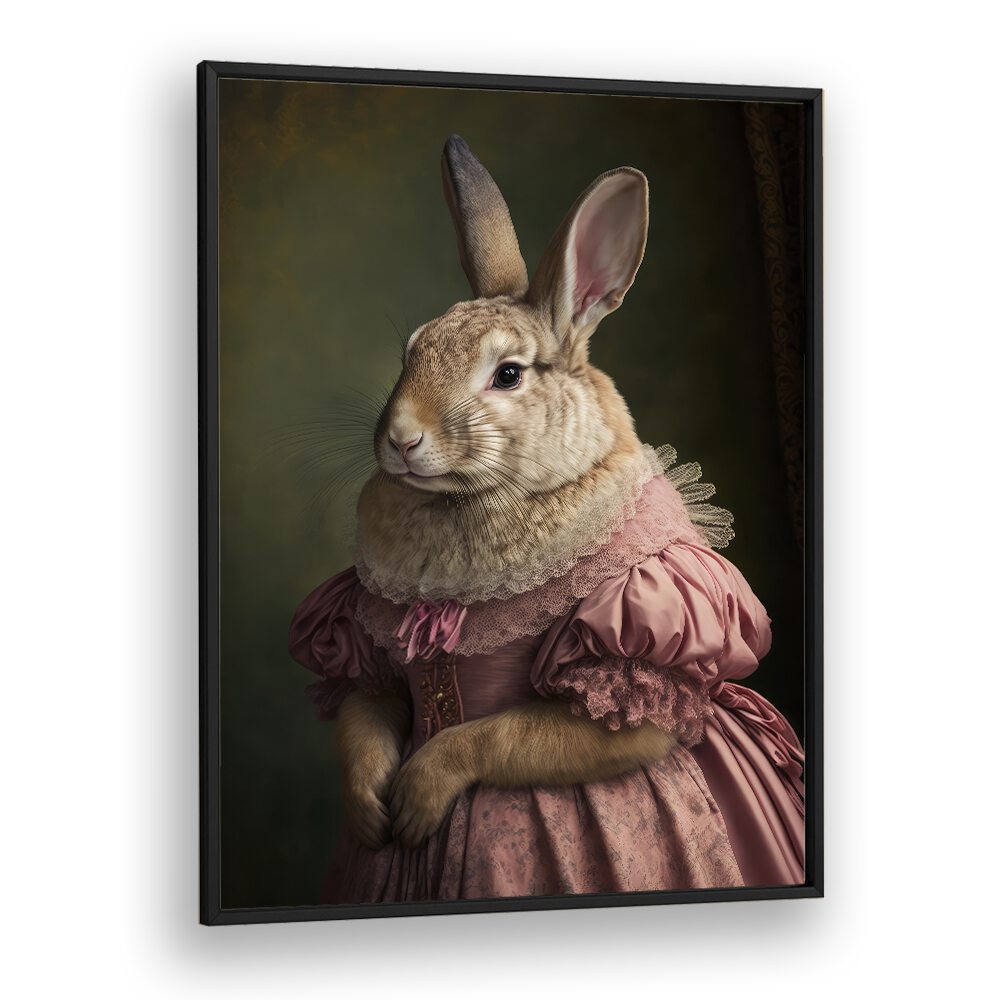 Mrs Bunnys Daughter by Treechild Wall Art Prints in Black Plain Frame