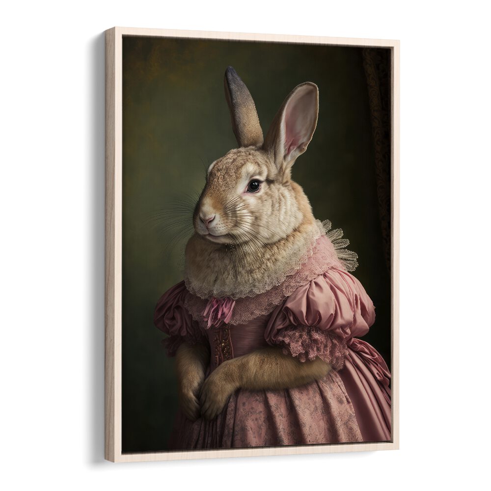 Mrs Bunnys Daughter by Treechild Wall Art Prints in Oak Wood Floater Frame