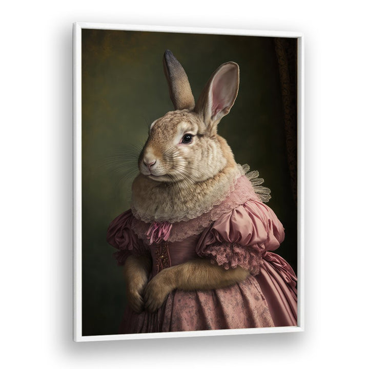 Mrs Bunnys Daughter by Treechild Wall Art Prints in White Plain Frame