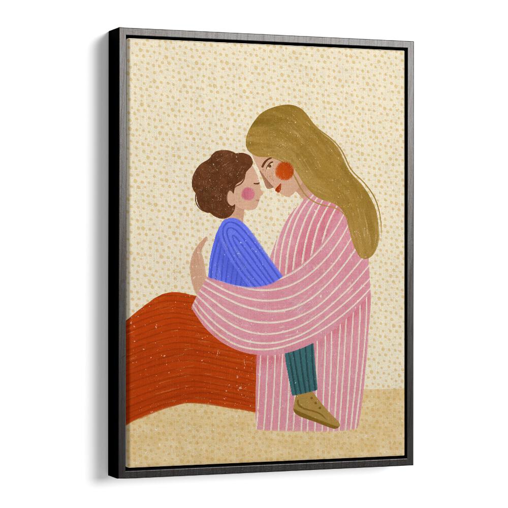 Mum Love By Bea Muller Women Illustration Paintings in Black Floater Frame