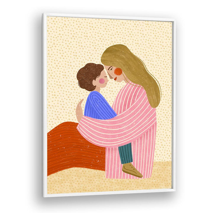 Mum Love By Bea Muller Women Illustration Paintings in White Plain Frame