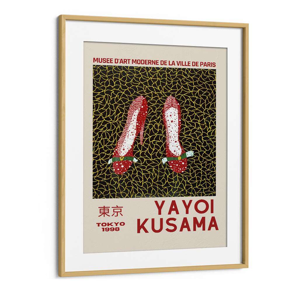 Musee D-art Moderne De La Ville De Paris By Yayoi Kusama Japanese Vintage Paintings in Oak Wood Frame With Mount