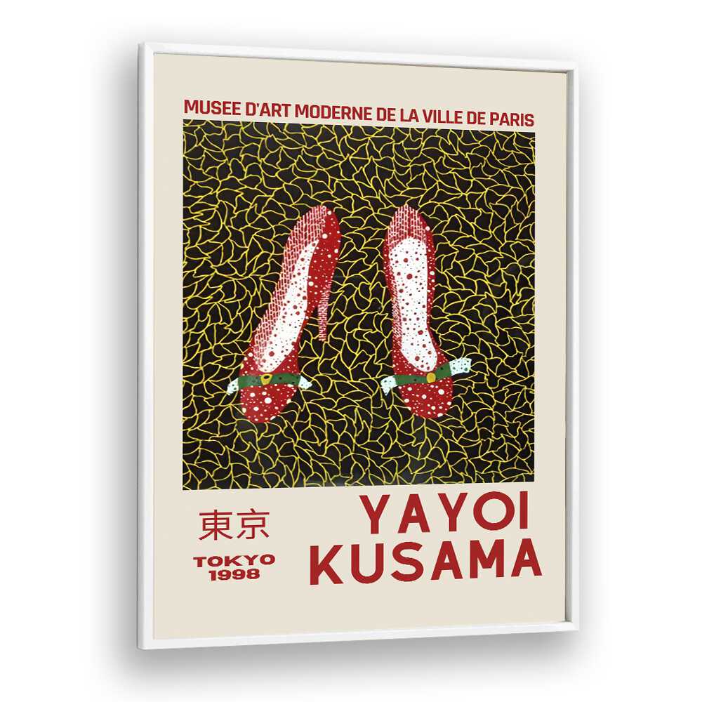 Musee D-art Moderne De La Ville De Paris By Yayoi Kusama Japanese Vintage Paintings in White Plain Frame