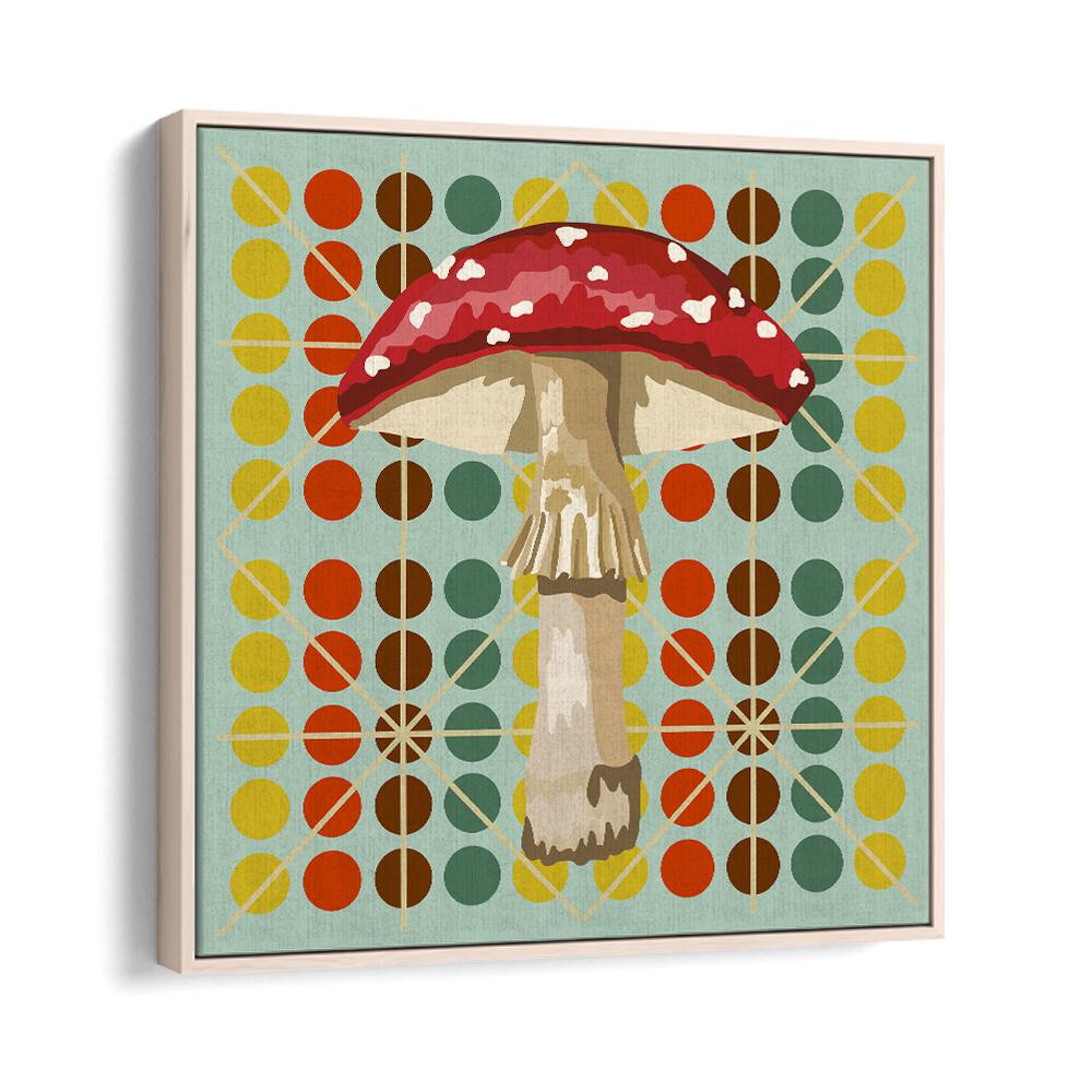 Mushroom By Lynnda Rakos Pop Art Paintings Pop Art Prints in Oak Wood Floater Frame