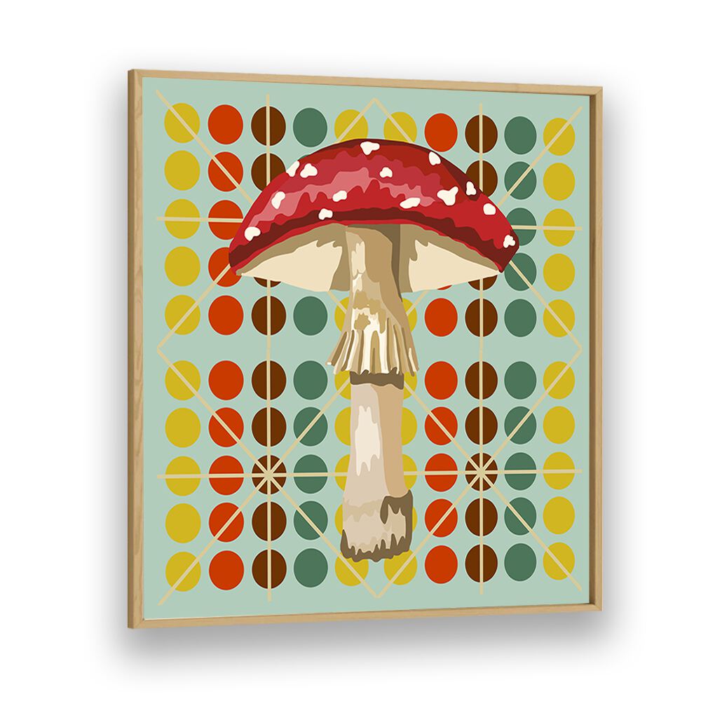 Mushroom By Lynnda Rakos Pop Art Paintings Pop Art Prints in Oak Wood Plain Frame