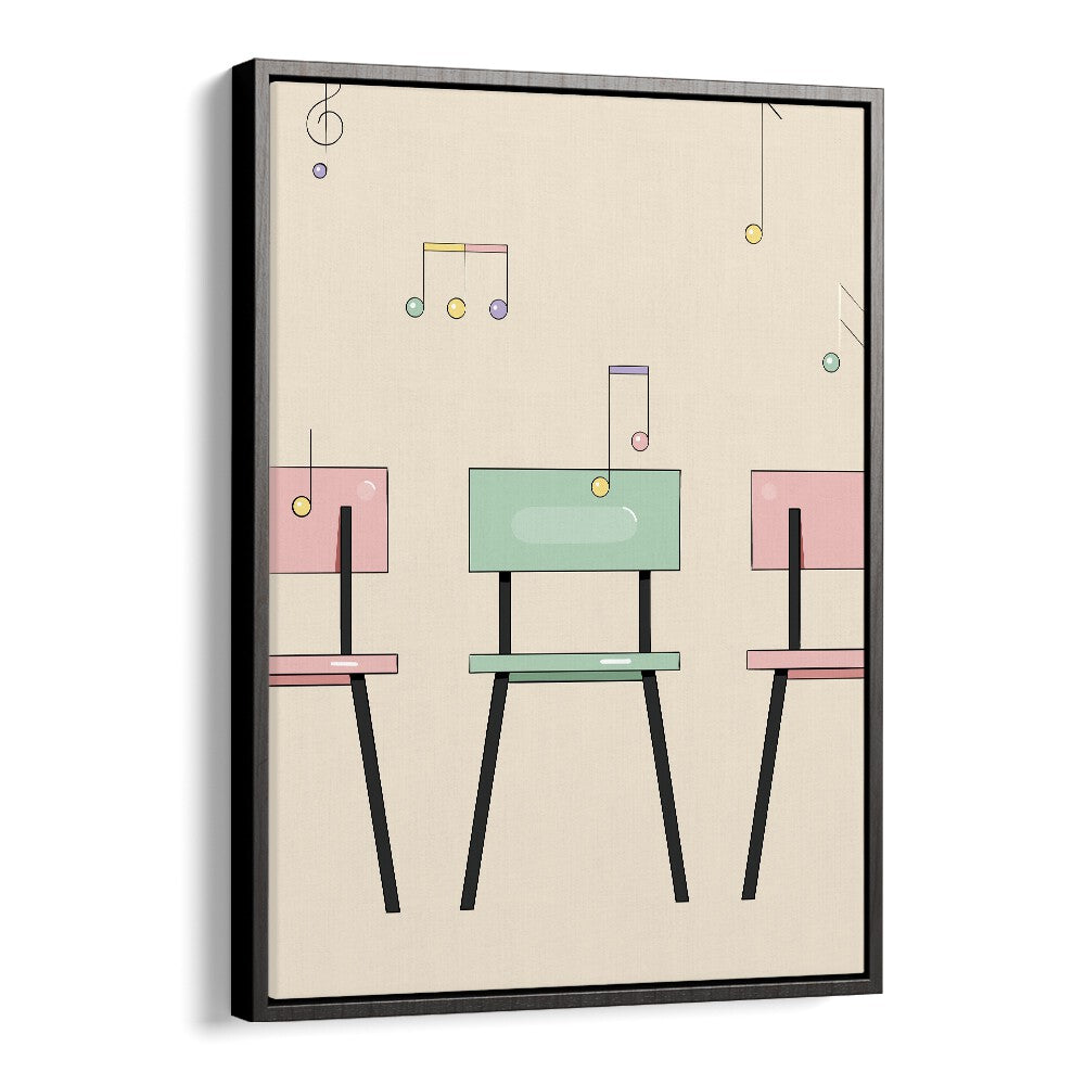 Musical Chairs By Samridhi Sharma Gaming Posters in Black Floater Frame