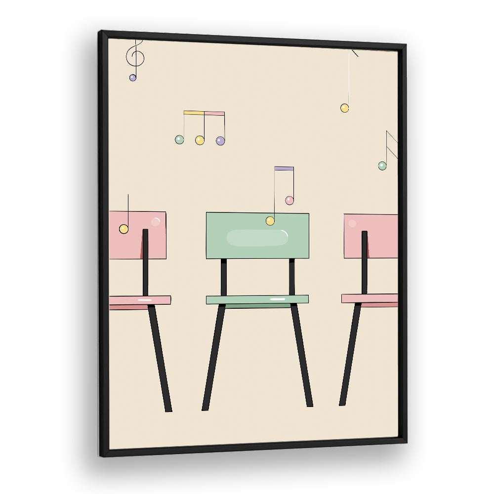 Musical Chairs By Samridhi Sharma Gaming Posters in Black Plain Frame