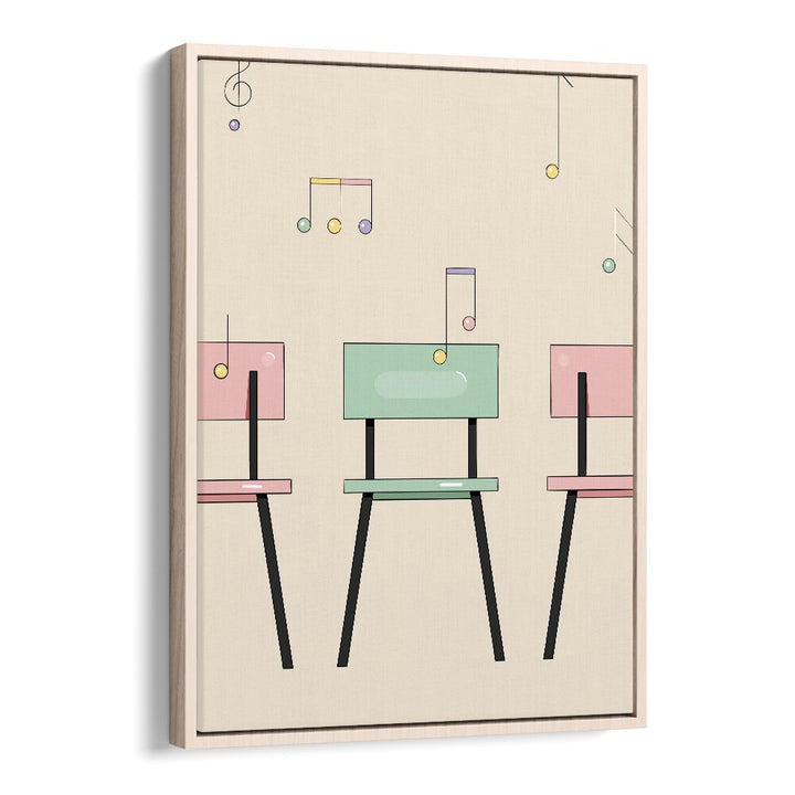 Musical Chairs By Samridhi Sharma Gaming Posters in Oak Wood Floater Frame