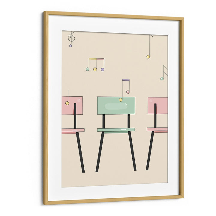 Musical Chairs By Samridhi Sharma Gaming Posters in Oak Wood Frame With Mount