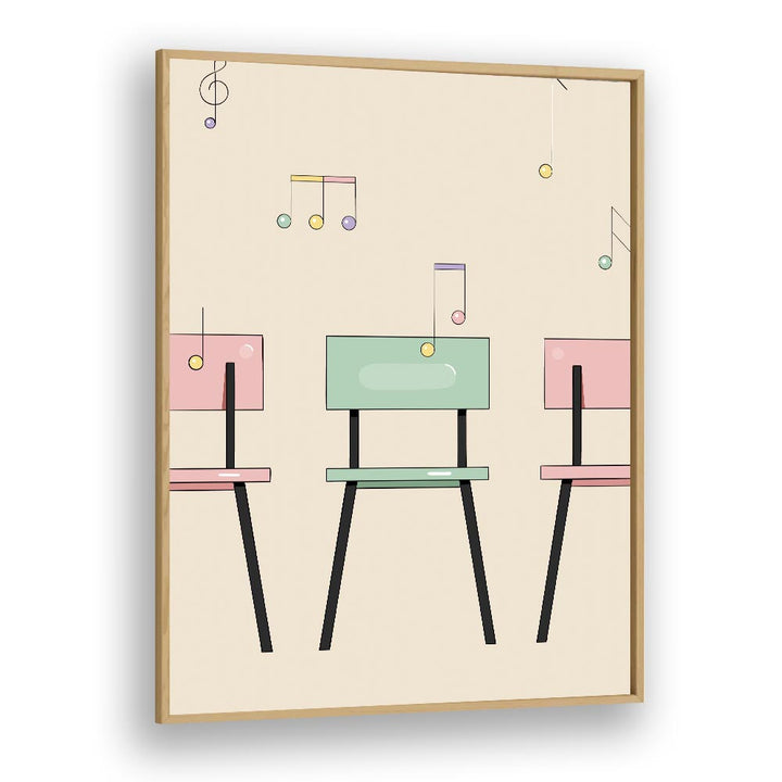 Musical Chairs By Samridhi Sharma Gaming Posters in Oak Wood Plain Frame