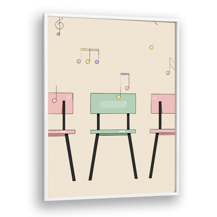 Musical Chairs By Samridhi Sharma Gaming Posters in White Plain Frame