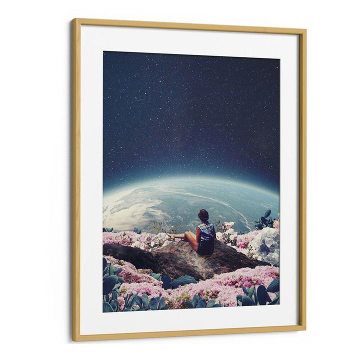 My World Blossomed When I Loved You By Frank Moth Surreal Art Prints Surrealism in Oak Wood Frame With Mount