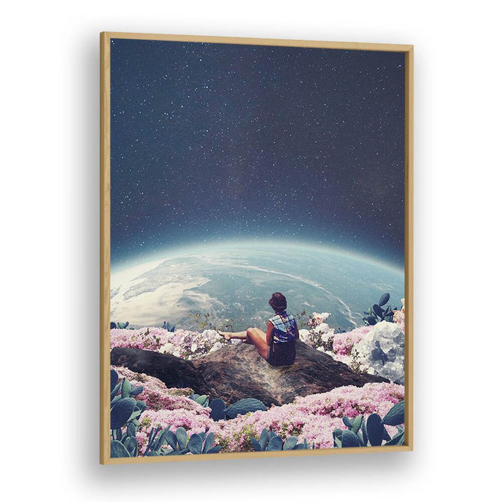 My World Blossomed When I Loved You By Frank Moth Surreal Art Prints Surrealism in Oak Wood Plain Frame