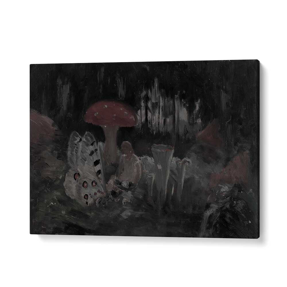 Mysteries In The Moss Whispering Mushrooms At Dawn Gothic Art Prints in Gallery Wrap