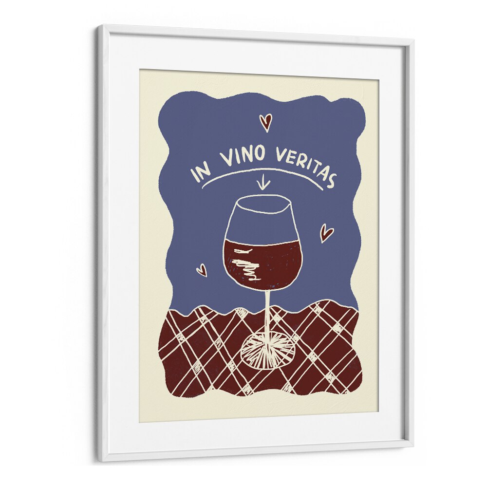 N Vino Veritas by Studio Dolci Kitchen Art Prints in White Frame With Mount