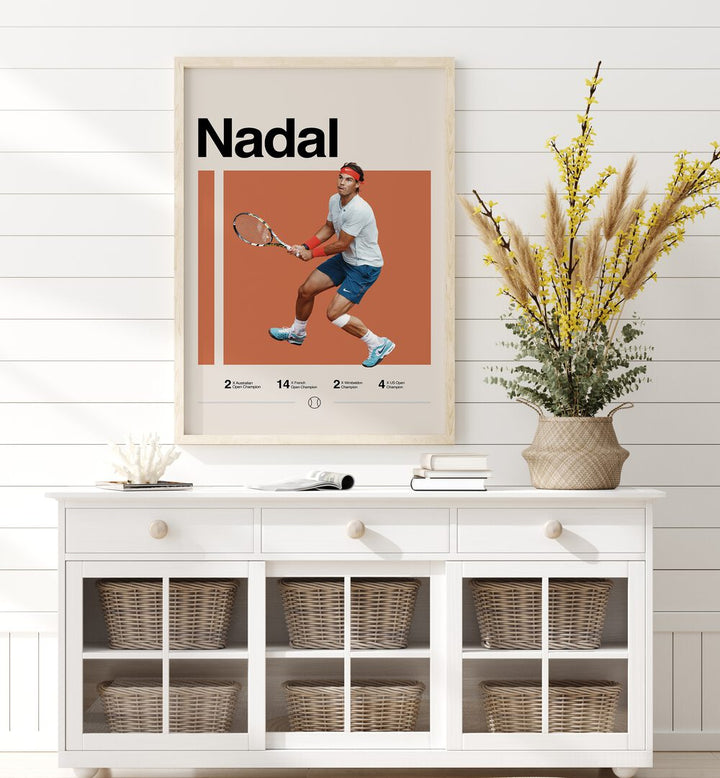 Nadal Tennis Poster sports Artwork Placed on a wall